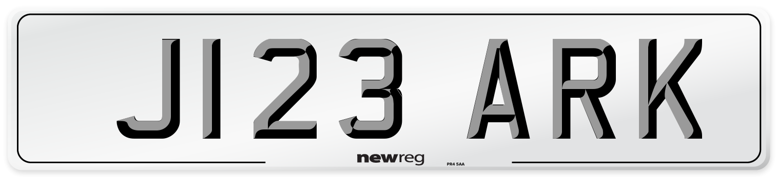 J123 ARK Number Plate from New Reg